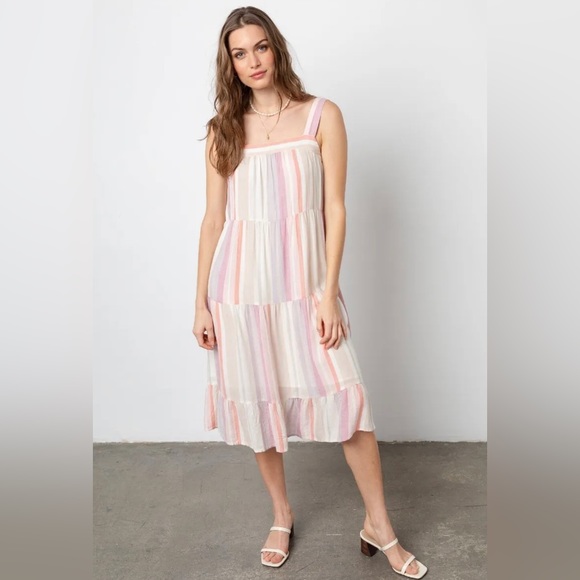 Rails Revolve New Linen Stripe Dress - Picture 3 of 7